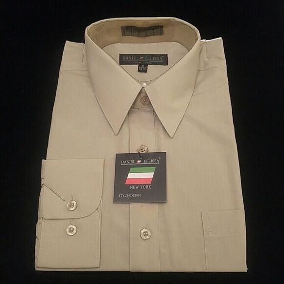 MEN'S BASIC FULL CUT DRESS SHIRT BY DANIEL ELLISSA - Picture 1 of 3
